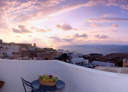 Oia hotel to the east of the village