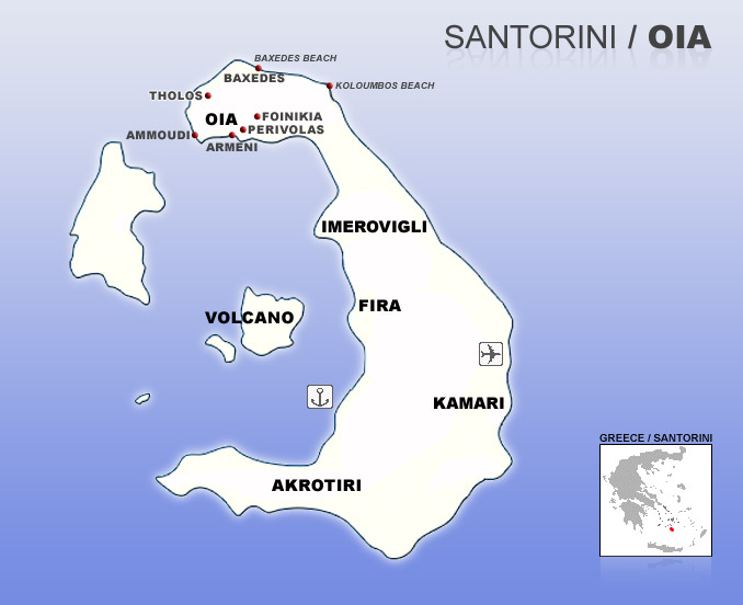 Map of Oia Santorini